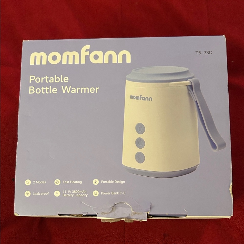Momfann Cream and Blue Bottle Warmer